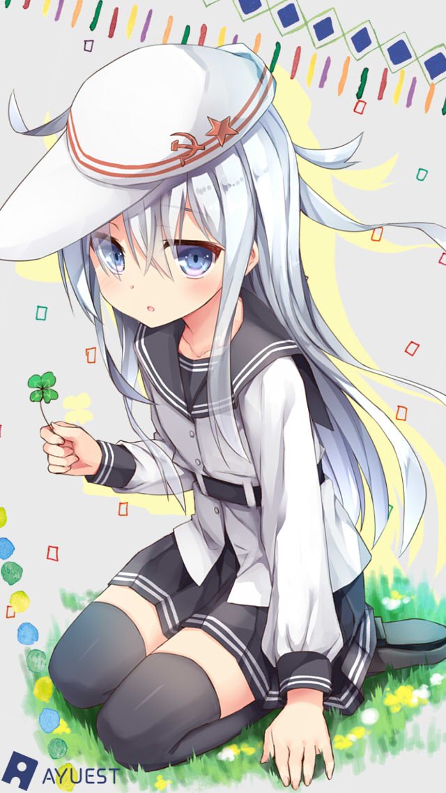 hibiki and verniy (kantai collection) drawn by bankoku_ayuya
