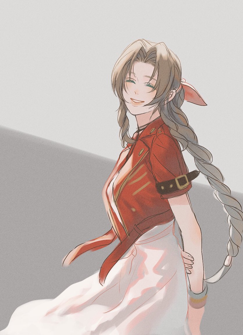 aerith gainsborough (final fantasy and 2 more) drawn by 0_ebj