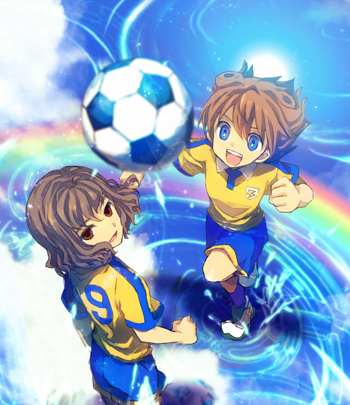 shindou takuto and matsukaze tenma (inazuma eleven and 1 more) drawn by aofujiake