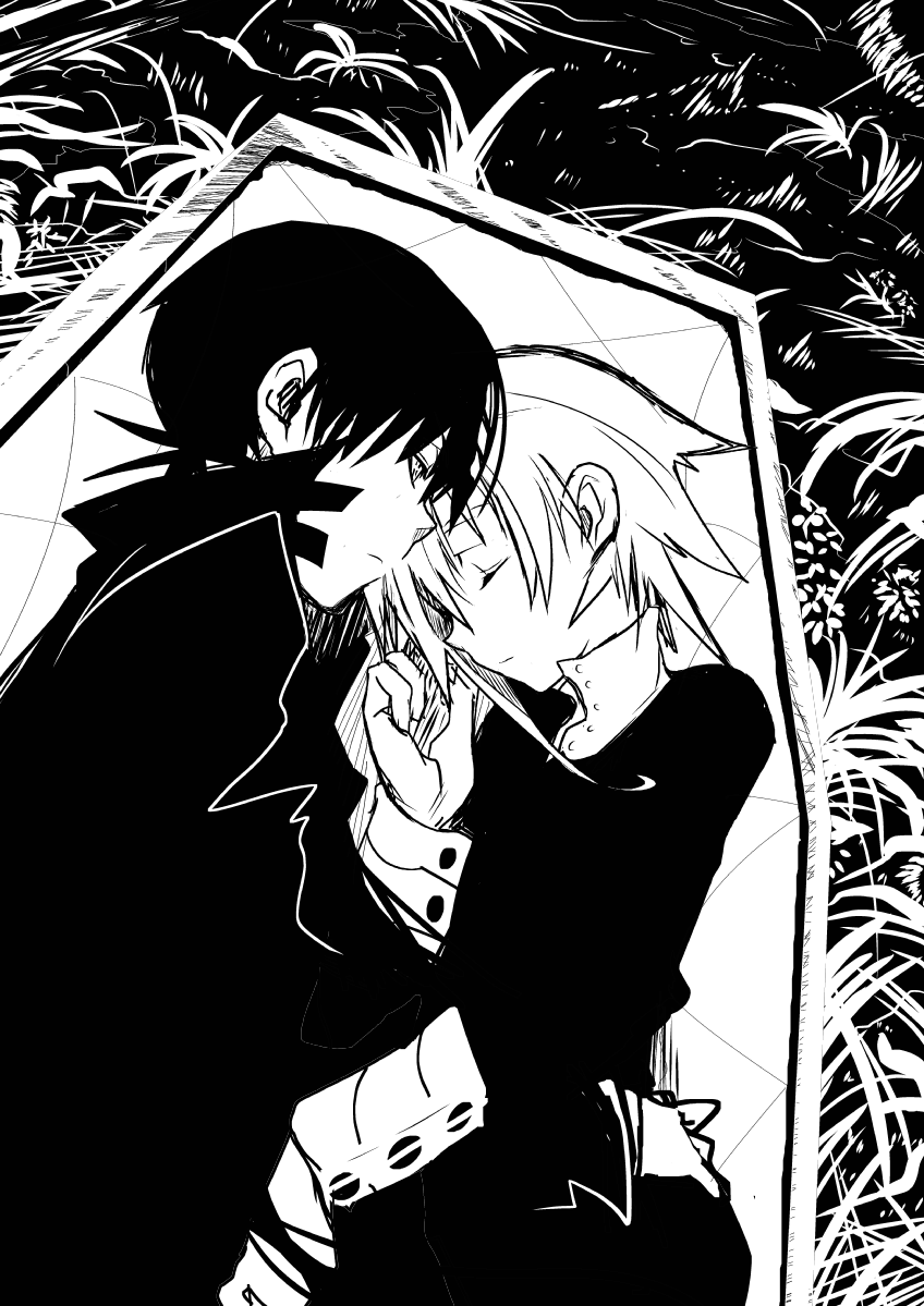 crona and death the kid (soul eater) drawn by imawano_lem