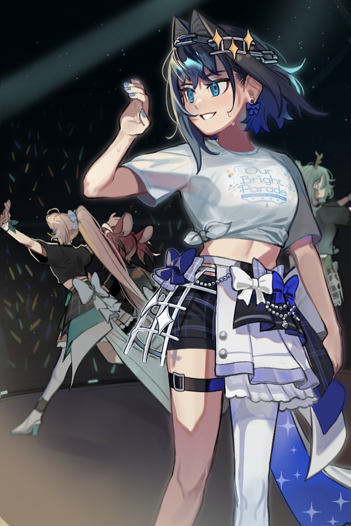 ouro kronii, nanashi mumei, hakos baelz, and ceres fauna (hololive and 1 more) drawn by eus_ing