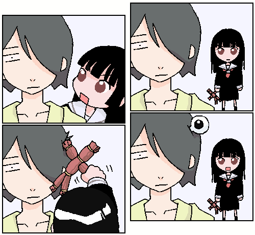 enma ai and kitarou (gegege no kitarou and 1 more) drawn by ishida_masatsuki