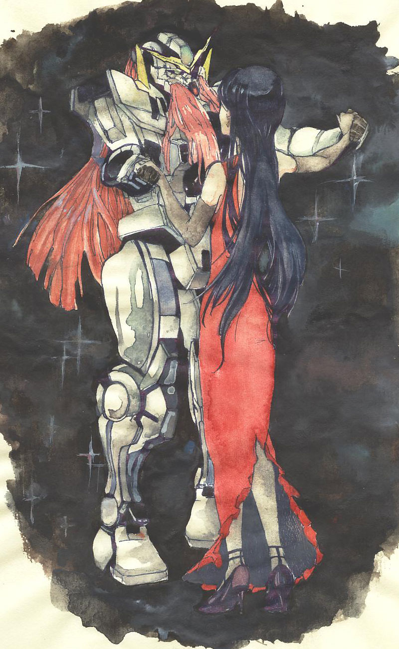 tieria erde and gundam nadleeh (gundam and 1 more) drawn by uonome