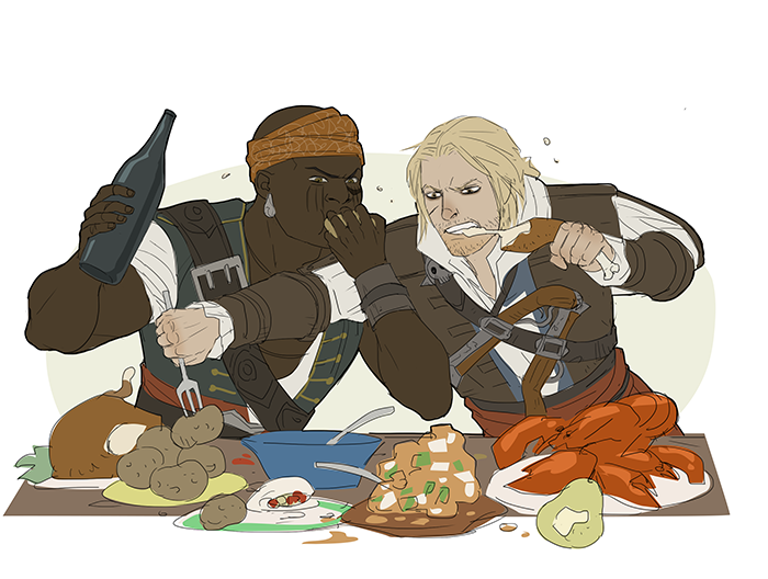 edward kenway and adewale (assassin's creed and 1 more) drawn by gb_(doubleleaf)