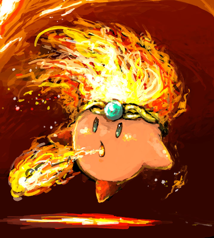 kirby and fire kirby (kirby) drawn by uzaki_(jiro)