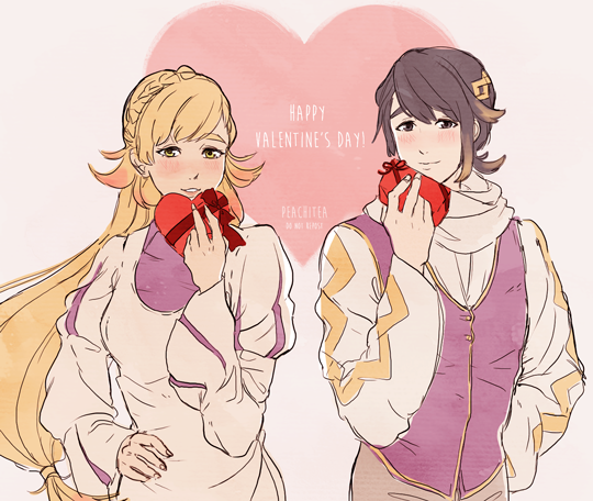 sharena and alfonse (fire emblem and 1 more) drawn by peachitea