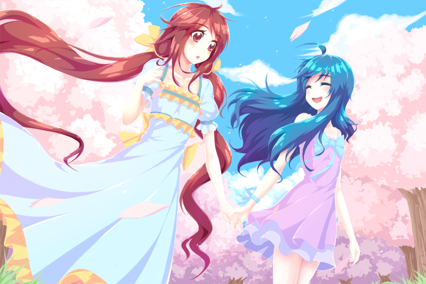 kurumi erika and hanasaki tsubomi (precure and 1 more) drawn by senba_hikari