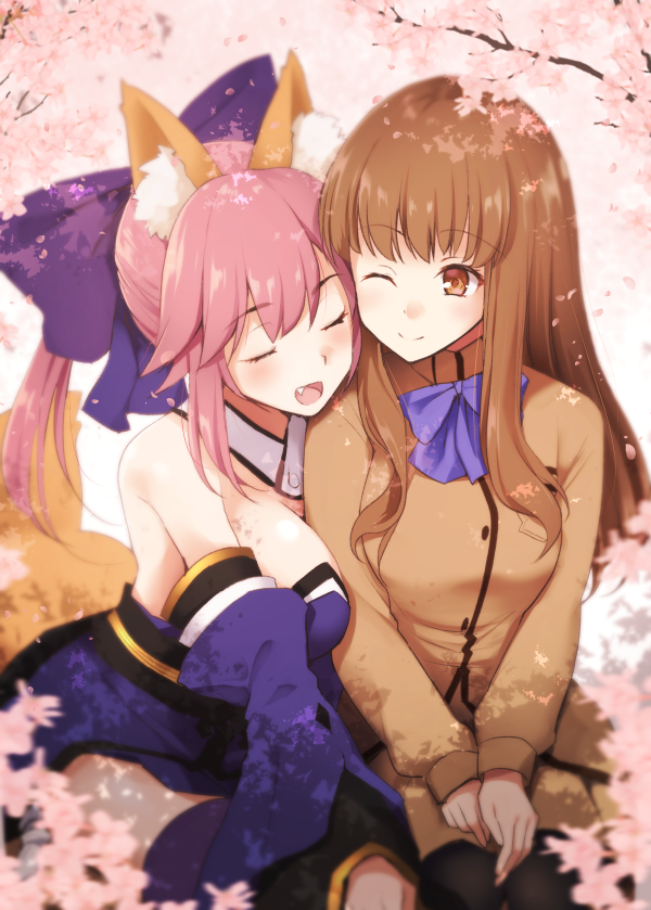 tamamo, tamamo no mae, and kishinami hakuno (fate and 1 more) drawn by kurikara