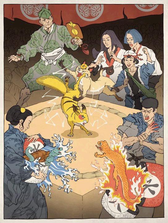 pikachu, ash ketchum, jessie, james, squirtle, and 2 more (pokemon) drawn by jed_henry