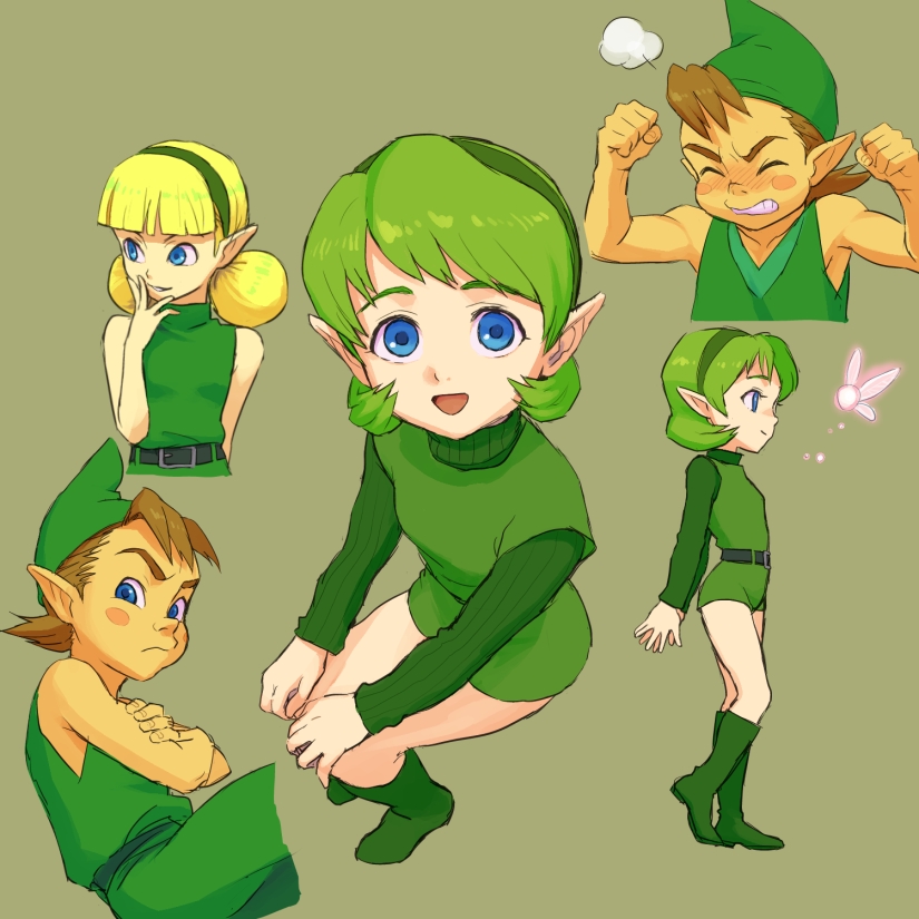 saria, mido, and fado (the legend of zelda and 1 more) drawn by shiwashiwa_no_kinchakubukuru
