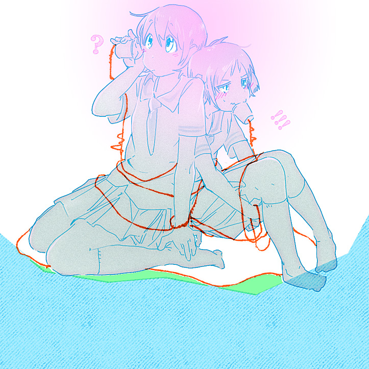 naganohara mio and aioi yuuko (nichijou) drawn by tamagogogo