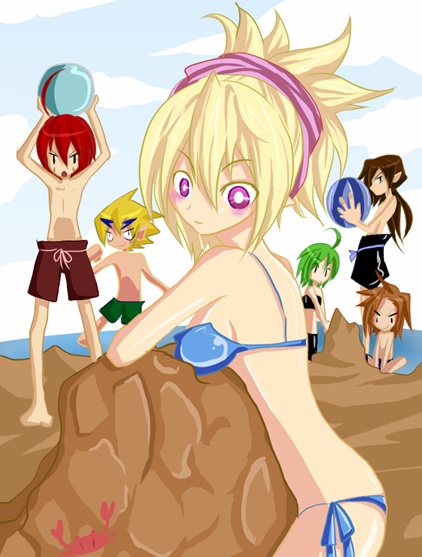 rozalin, adell, female warrior, akutare, male warrior, and 1 more (disgaea and 1 more)