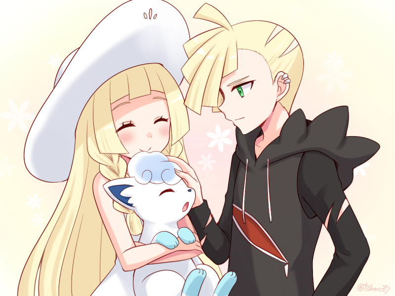 lillie, gladion, and alolan vulpix (pokemon and 1 more) drawn by stardrop
