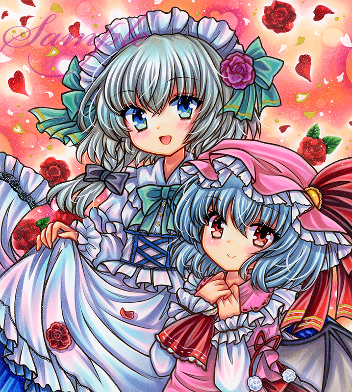 remilia scarlet and izayoi sakuya (touhou) drawn by rui_(sugar3)