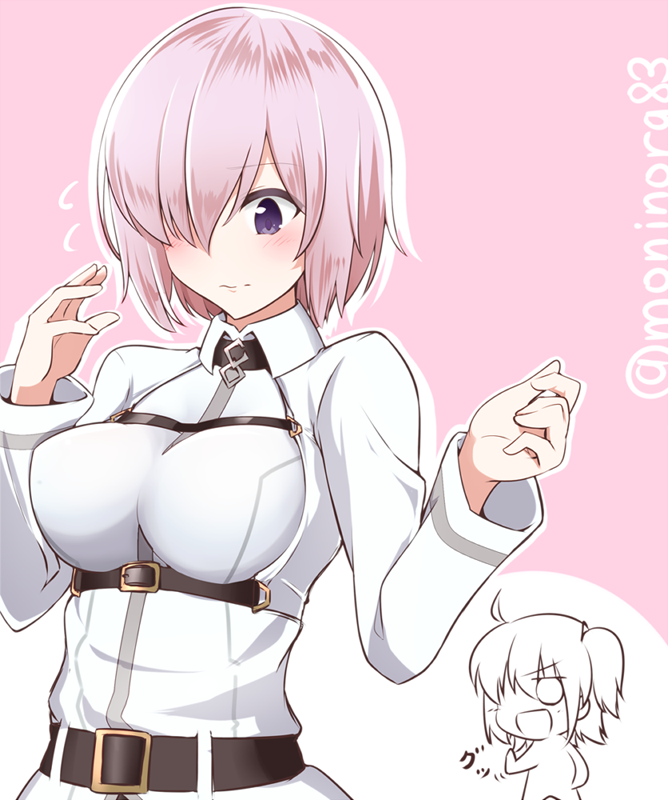 mash kyrielight and fujimaru ritsuka (fate and 1 more) drawn by moninora