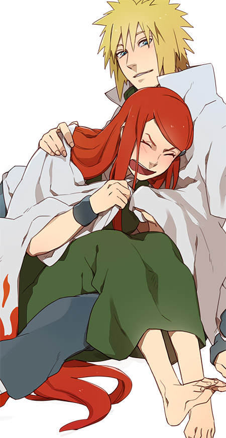 uzumaki kushina and namikaze minato (naruto) drawn by i_(kaiyou)