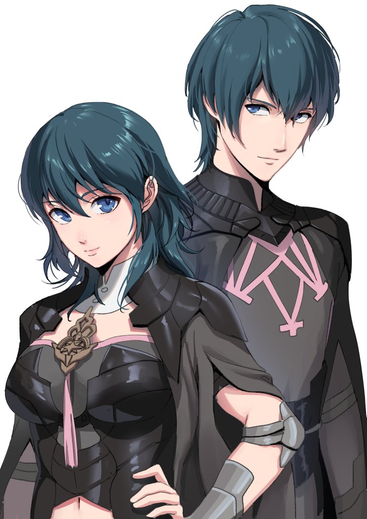 female byleth and male byleth (fire emblem and 1 more) drawn by mueririko