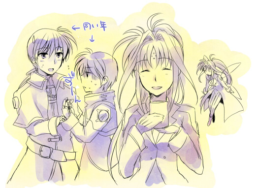 lindy harlaown and chrono harlaown (lyrical nanoha and 4 more) drawn by takana_(nanao)