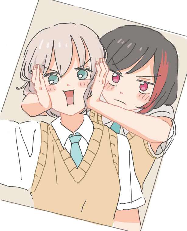 mitake ran and aoba moca (bang dream!) drawn by hyfy_z