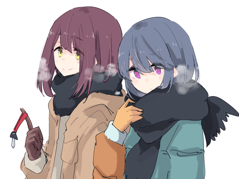 shima rin and toki ayano (yurucamp) drawn by shiroshi_(denpa_eshidan)