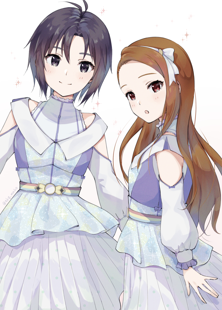 kikuchi makoto and minase iori (idolmaster) drawn by mogskg