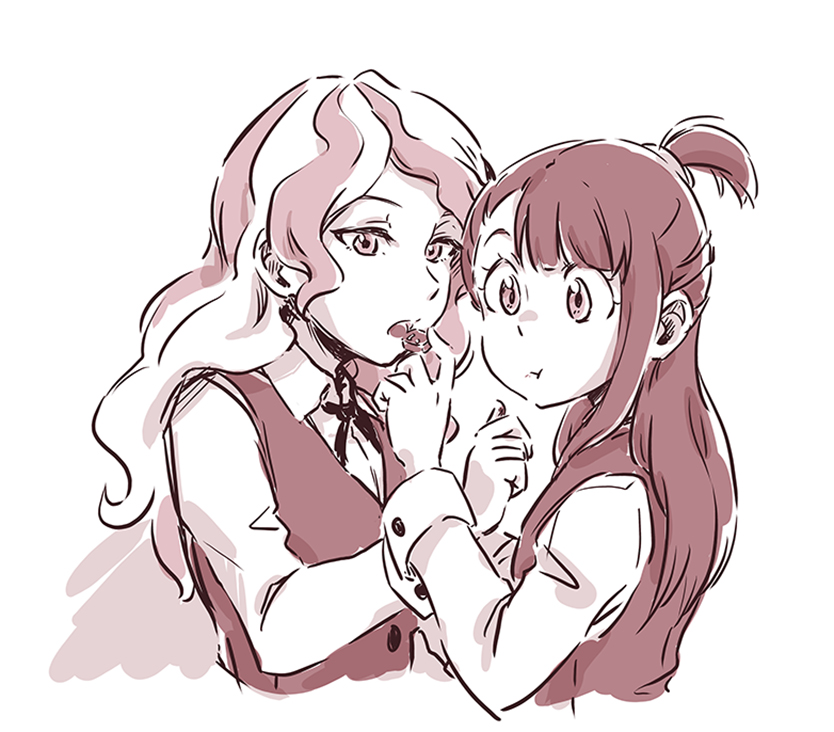 kagari atsuko and diana cavendish (little witch academia) drawn by tonton_(mathcaca24)