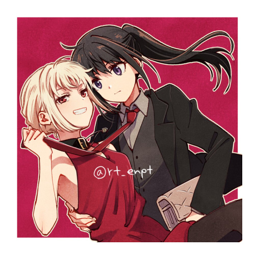 nishikigi chisato and inoue takina (lycoris recoil) drawn by rita_(56yellow)