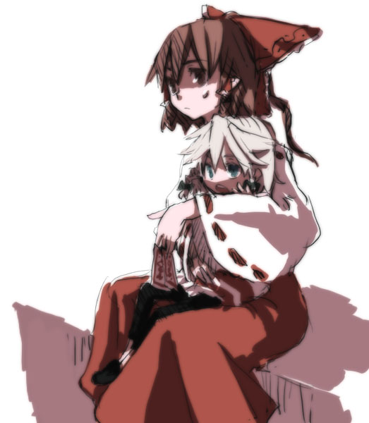 hakurei reimu and izayoi sakuya (touhou) drawn by takashi_akira