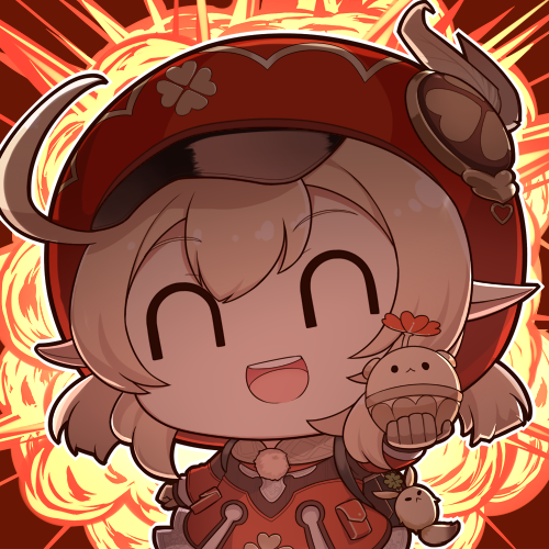 klee, dodoco, and jumpy dumpty (genshin impact) drawn by tyanbaku