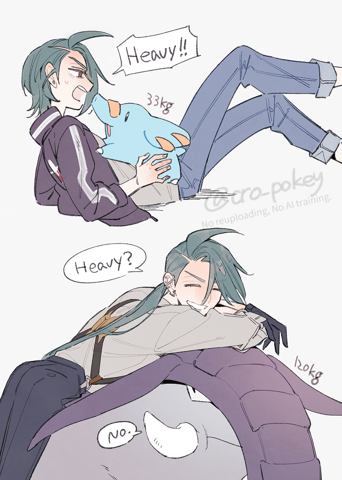 rika, phanpy, and donphan (pokemon and 1 more) drawn by shougo-akira