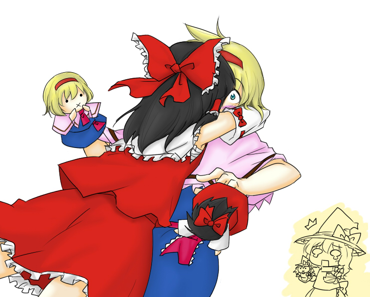 hakurei reimu, kirisame marisa, and alice margatroid (touhou) drawn by lysander_z