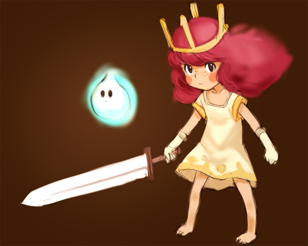 princess aurora and igniculus (child of light) drawn by e10