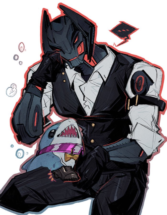 jeff the land shark and ultron (marvel and 1 more) drawn by dotori_012