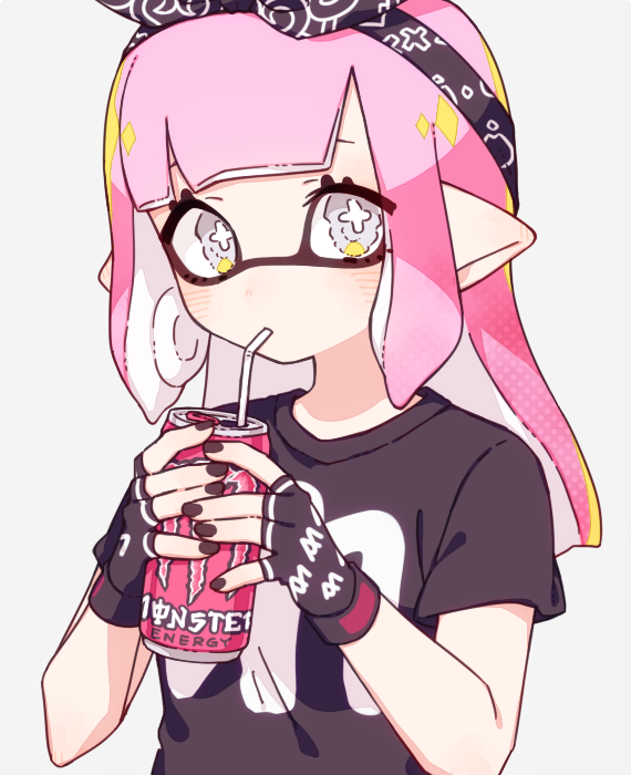 inkling player character and inkling girl (splatoon and 1 more) drawn by inuowour