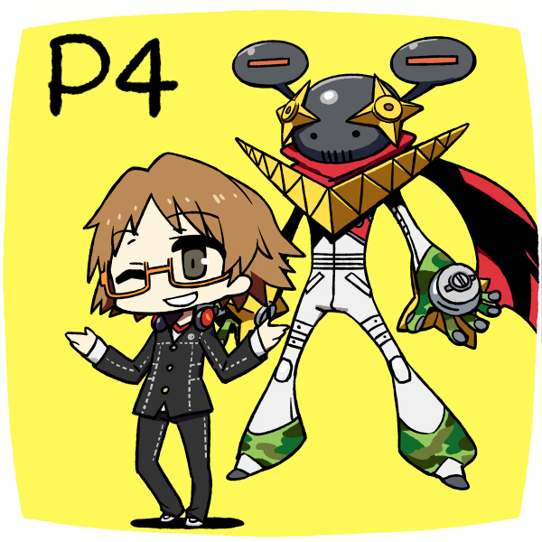 hanamura yousuke and jiraiya (persona and 1 more) drawn by chan_co