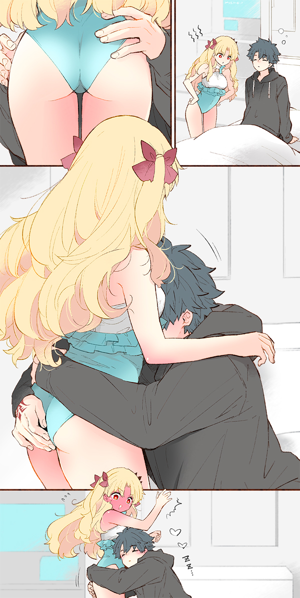 fujimaru ritsuka, ereshkigal, and space ereshkigal (fate and 1 more) drawn by azumi_(myameco)