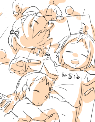 nakano azusa, hirasawa yui, and hirasawa ui (k-on!) drawn by picocopi