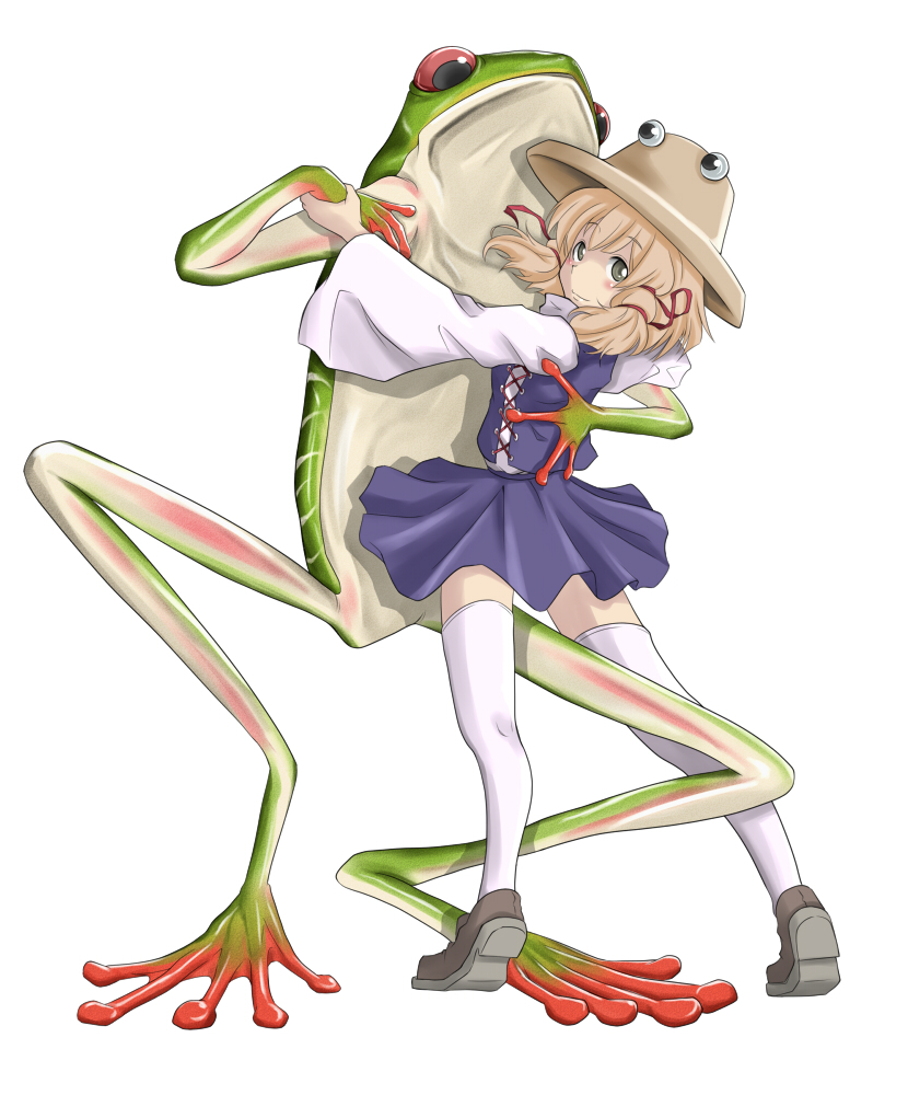 moriya suwako and pyonta (touhou) drawn by ao_usagi