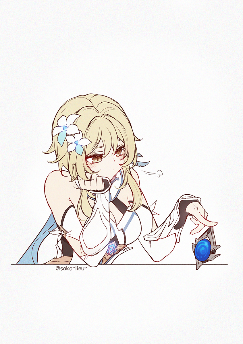 lumine (genshin impact) drawn by sakon04