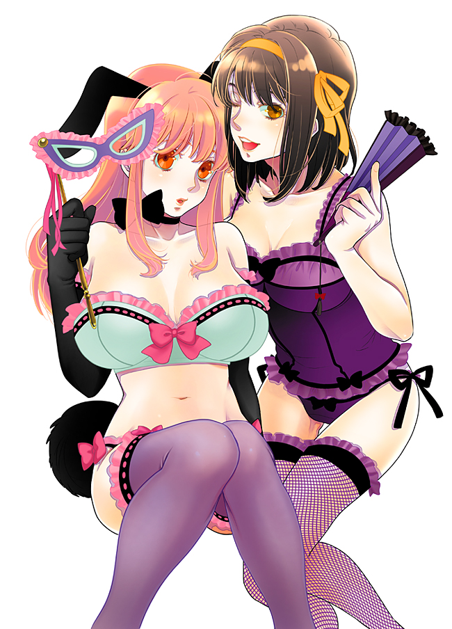 suzumiya haruhi and asahina mikuru (suzumiya haruhi no yuuutsu) drawn by hachikou_(hatty463)