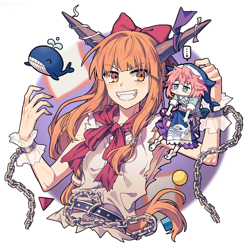 ibuki suika and okunoda miyoi (touhou and 1 more) drawn by re_ghotion