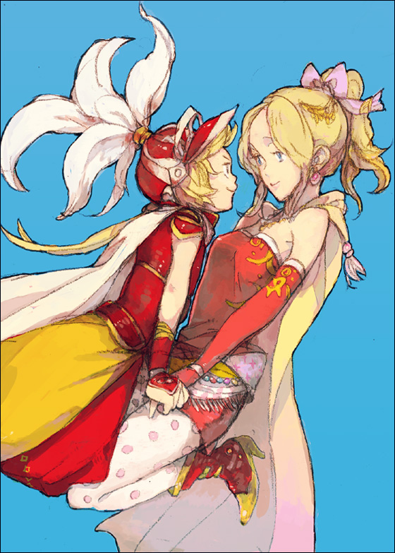 terra branford and onion knight (final fantasy and 3 more) drawn by nyorotta