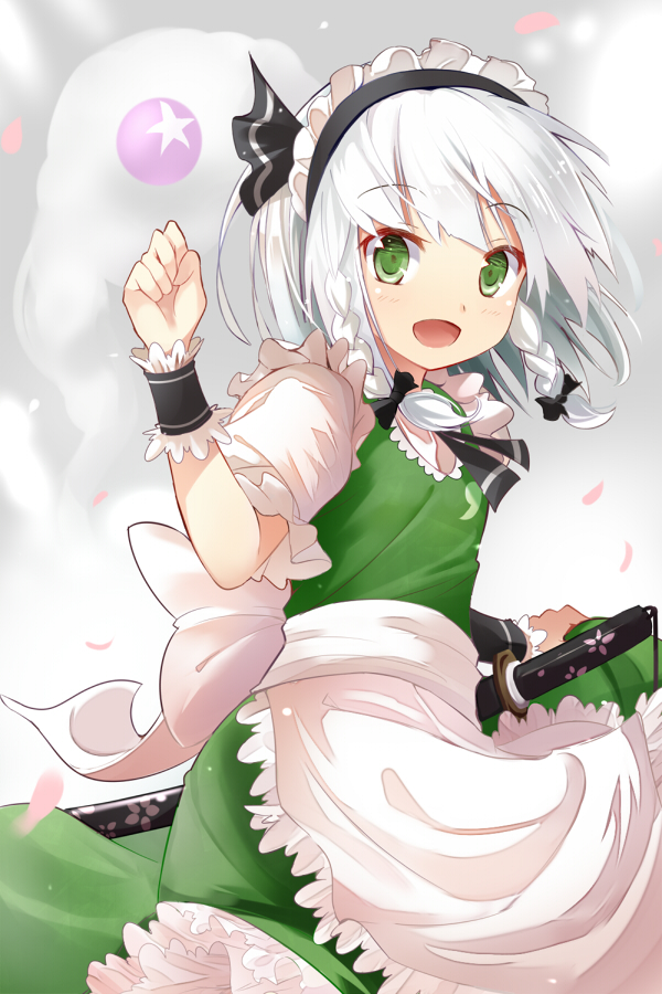 izayoi sakuya and konpaku youmu (touhou and 1 more) drawn by efe