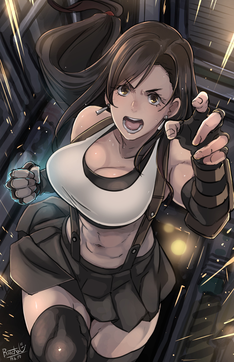 tifa lockhart (final fantasy and 2 more) drawn by butcha-u