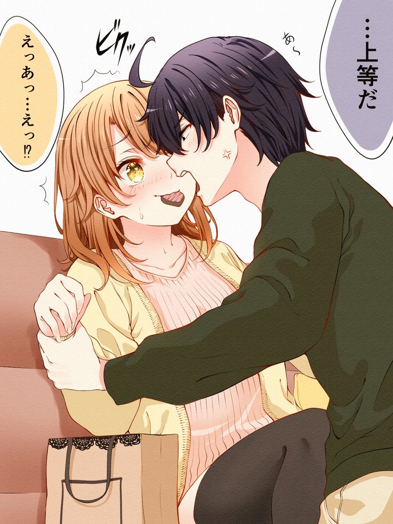 isshiki iroha and hikigaya hachiman (yahari ore no seishun lovecome wa machigatteiru.) drawn by red_hayao