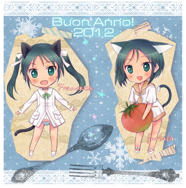 francesca lucchini and furiata (world witches series and 2 more) drawn by yuni_(seifuku-san)