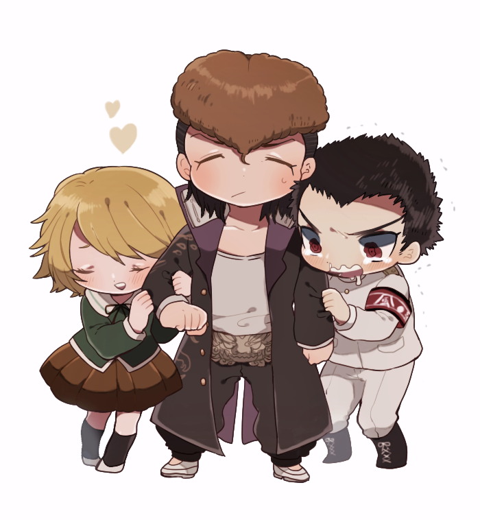 fujisaki chihiro, ishimaru kiyotaka, and owada mondo (danganronpa and 1 more) drawn by ameko_(1212)