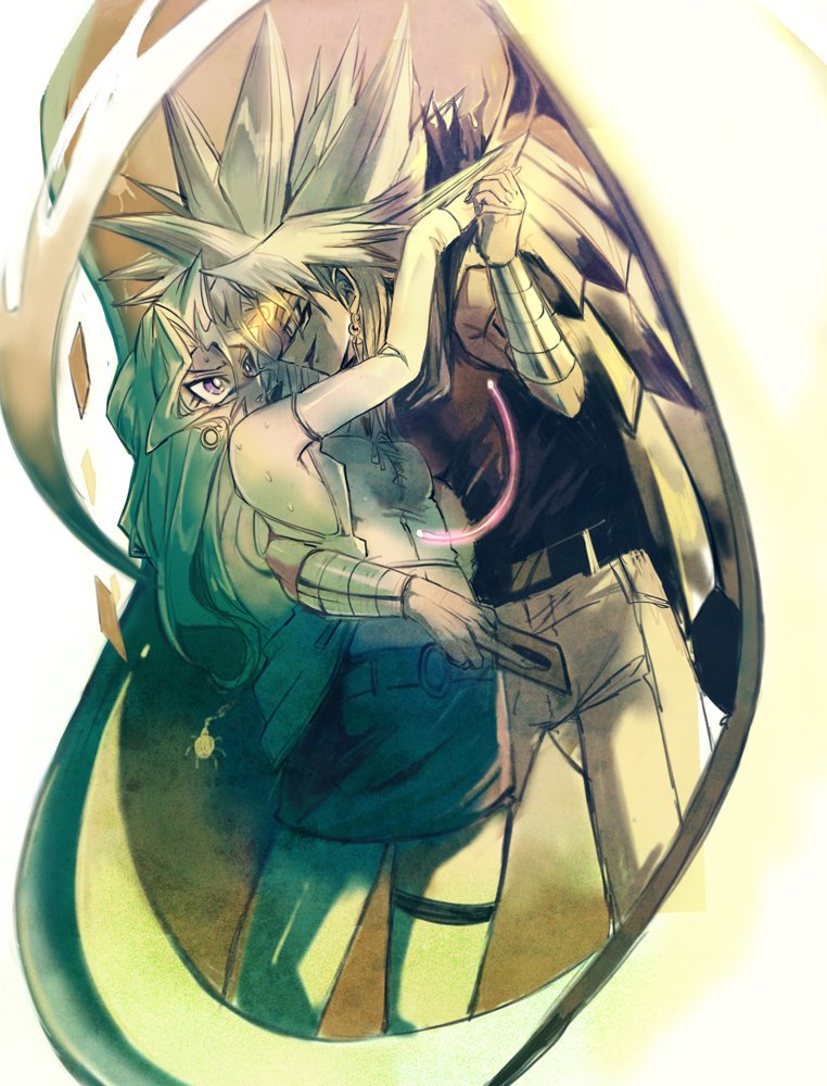 kujaku mai and yami marik (yu-gi-oh! and 1 more) drawn by shi_(shooo_ttt)