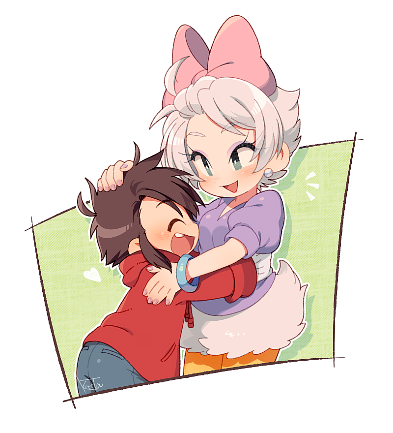 daisy duck and max goof (mickey mouse & friends) drawn by kiri_futoshi