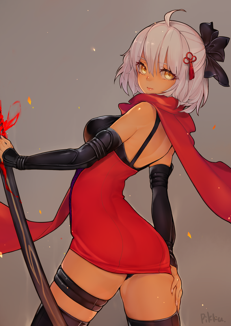 okita souji and okita souji alter (fate and 1 more) drawn by pikkumyy